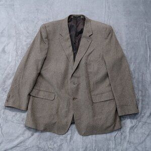 Vintage Versini Blazer Mens 50 L Brown Silk Sports Coat Office Wear Ivy League